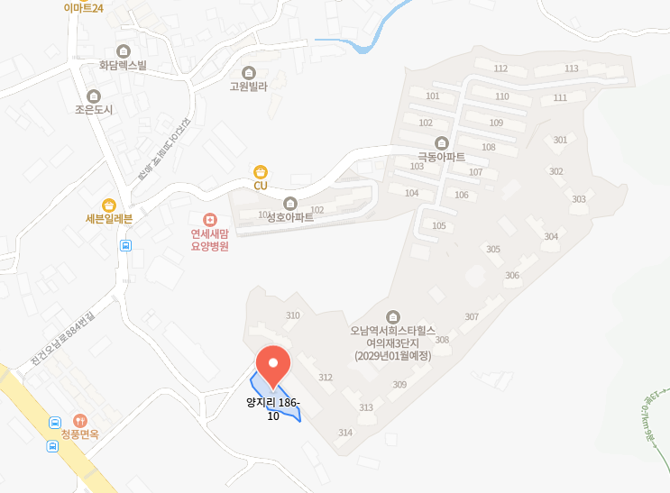 오남역 서희스타힐스 아파트 현장 약도